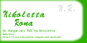 nikoletta rona business card